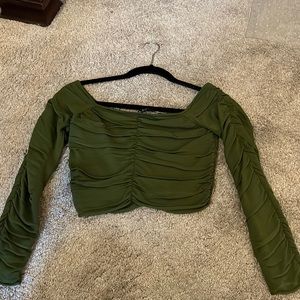 Zara Long Sleeve Green Shirt